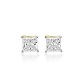 Princess Cut Solitaire Stud Earrings